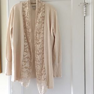 Lucky Brand Knight Wear Front Lace Open Cardigan Cottagecore Boho Festival